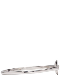 Marc Jacobs Silver Enamel Logo Disc Hinge Bracelet