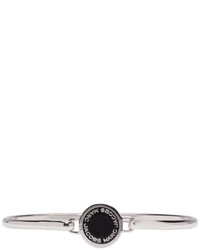 Marc Jacobs Silver Enamel Logo Disc Hinge Bracelet