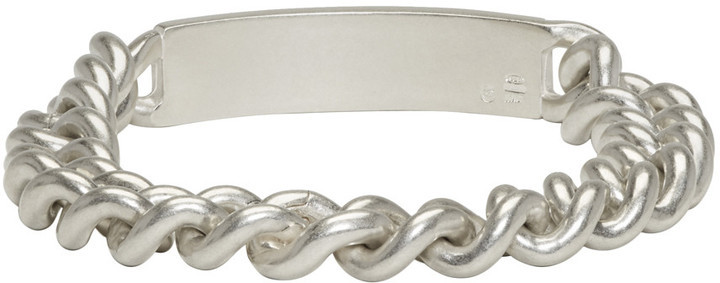 Maison Margiela Silver Logo Id Bracelet, $835 | SSENSE | Lookastic