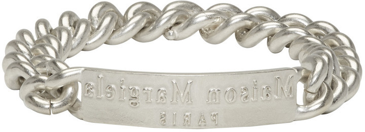 Maison Margiela Silver Logo Id Bracelet, $835 | SSENSE | Lookastic