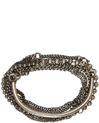 Ann Demeulemeester Silver Mixed Chain Bracelet, $1,315 | SSENSE 