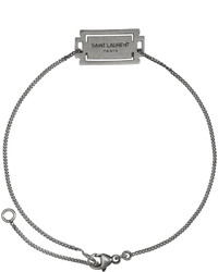 Saint Laurent Silver Razor Logo Bracelet