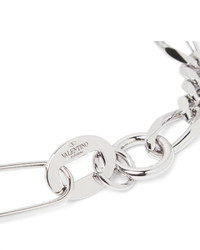 Valentino Silver Tone Safety Pin Bracelet