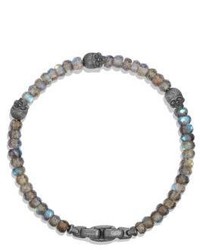 David Yurman Spiritual Beads Labradorite Sterling Silver Skull Station Bracelet