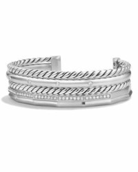 David Yurman Stax Narrow Cuff Bracelet With Diamonds