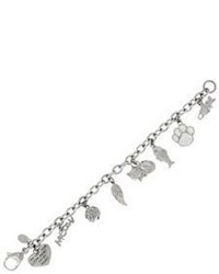 Steel By Design Stainless Steel Cat Motif Charm Bracelet