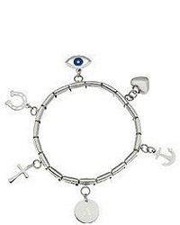 Steel By Design Stainless Steel Initial Charm Stretch Bracelet