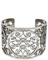Steel By Design Stainless Steel Medallion Cut Out Crystal Cuff