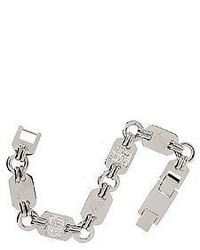 Steel By Design Stainless Steel Message Link Bracelet With Crystal Accent