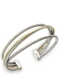 David Yurman Sterling Silver 18k Gold Cuff Bracelet