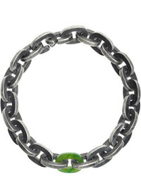 Todd Reed Sterling Silver Bracelet With Green Jade Link