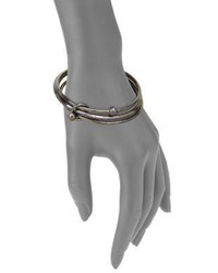 Eddie Borgo Voyager Crystal Bangle Bracelet Set