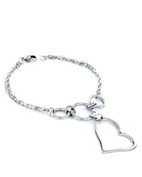 West Coast Jewelry Elya Stainless Steel Heart Shaped Charm Bracelet