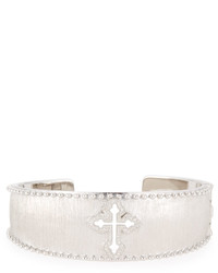 Jude Frances White Diamond Guinevere Cross Cuff Bracelet