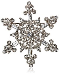 1928 Jewelry Crystal Snowflake Pin
