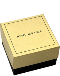 Jones New York Brooch Silver Tone Crystal Swirl Box Pin