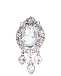 FashionJewelryForEveryone Rich Brooch Sophisticate Sparkling Silver Lady Cameo Framed Brooch