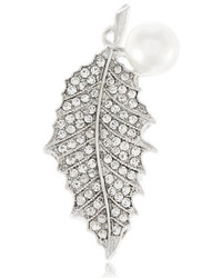 RJ Graziano Rj Graziano Pave And Faux Pearl Holly Leaf