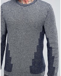 Asos Cable Knit Sweater In Metallic Yarn With Rib Detail