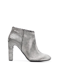 Silver Calf Hair Ankle Boots