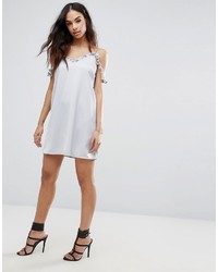 Motel Cami Dress With Off The Shoulder Ruffle