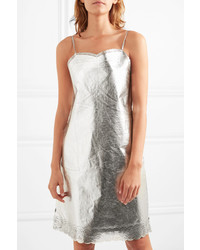 MM6 MAISON MARGIELA Metallic Lace Trimmed Coated Shell Dress