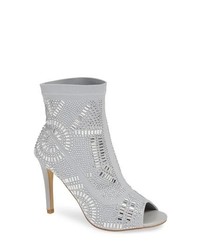 Silver Canvas Ankle Boots