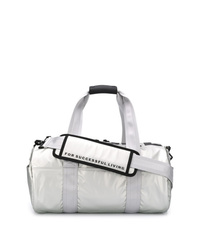 Silver Canvas Duffle Bag