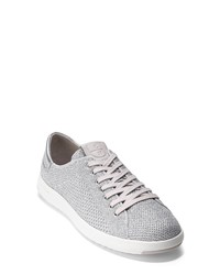 Silver Canvas Low Top Sneakers