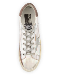 Golden Goose Deluxe Brand Golden Goose Superstar Fabricmetallic Low Top Sneaker Silver