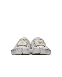 Maison Margiela Grey And Silver Tabi Sneakers