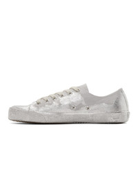 Maison Margiela Grey And Silver Tabi Sneakers
