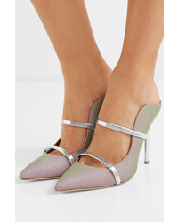 Malone Souliers Maureen Metallic Med Iridescent Canvas Mules
