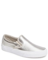 Silver Canvas Slip-on Sneakers