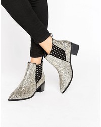 Office Amber Silver Glitter Chelsea Boots