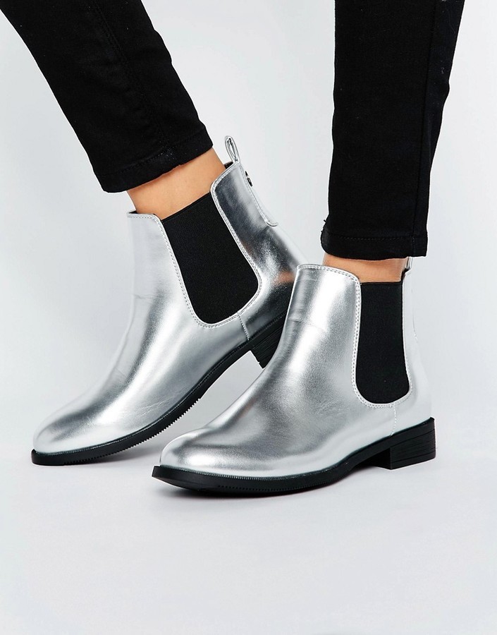 Lane Flat Metallic Chelsea Boots, $22 | Asos |