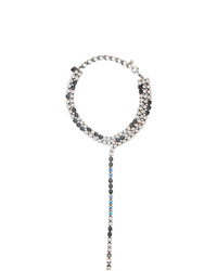 MM6 MAISON MARGIELA Silver Earring Crystal Choker Necklace