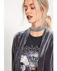 Missguided Silver Layered Multi Chain Choker