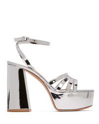 Gianvito Rossi Silver Angelica Heeled Sandals