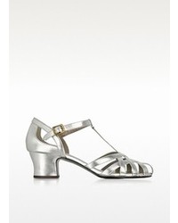 Marc Jacobs Woven Laminated Leather Mid Heel Sandal