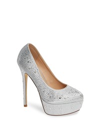 Silver Chunky Leather Pumps