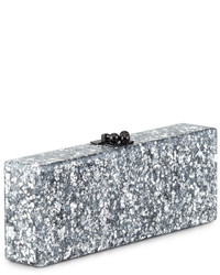 Edie Parker Flavia Confetti Acrylic Clutch Bag Silver