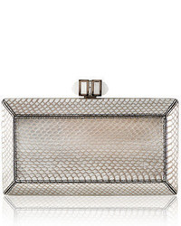 Judith Leiber Couture Coffered Snakeskin Minaudiere Clutch Bag