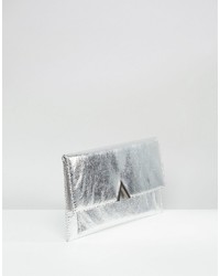Asos Metallic Clutch Bag With Metal Bar