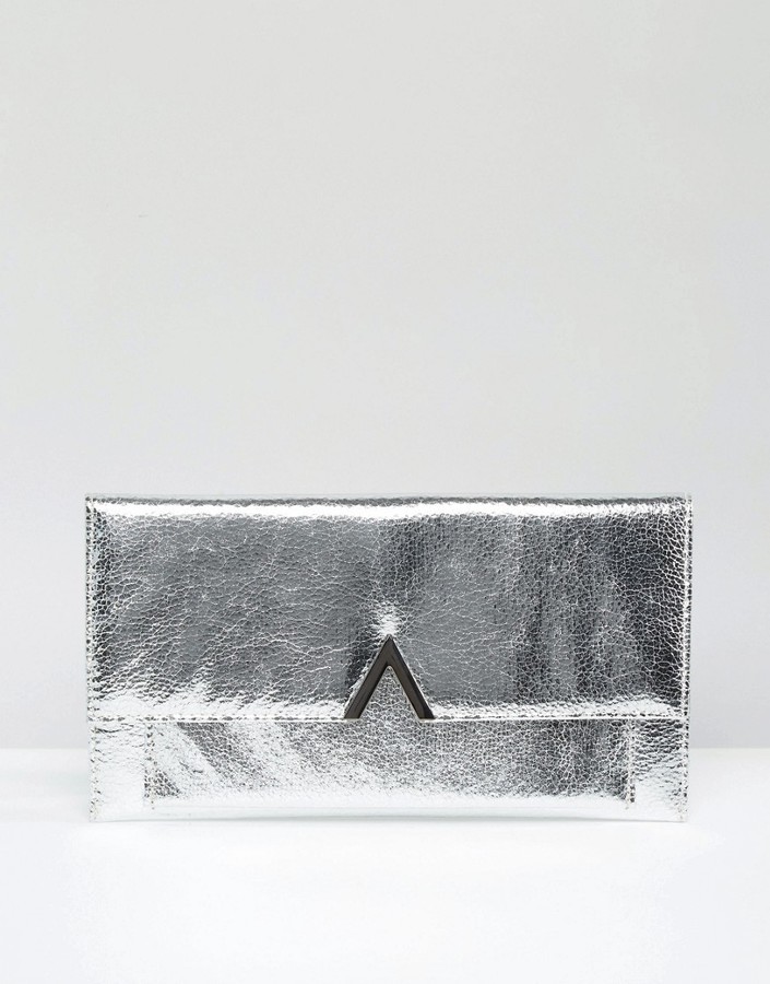 silver clutch bag asos