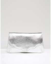 Asos Metallic Scallop Clutch Bag
