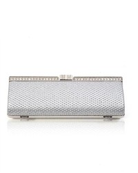 Selini Silver With Metal Frame Clutch Evening Bag Eb7200