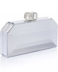 Judith Leiber Silver Faceted Box Clutch