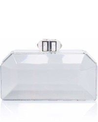 Judith Leiber Silver Faceted Box Clutch