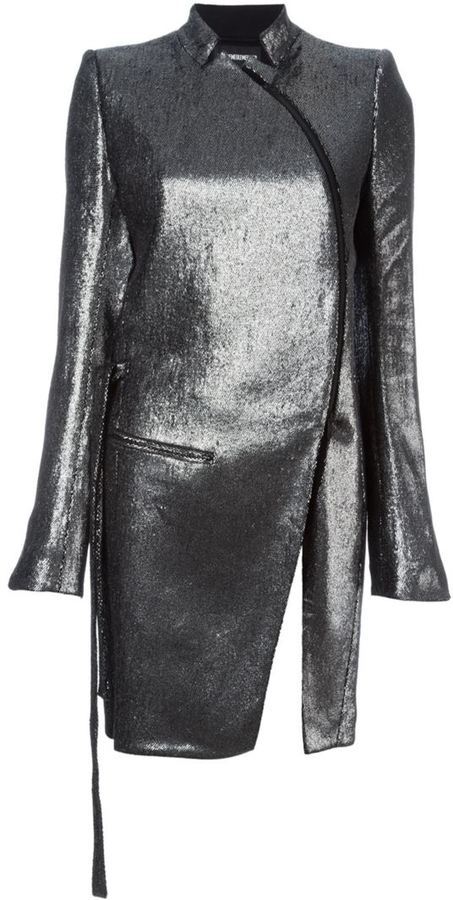 Ann Demeulemeester Metallic Fitted Coat, $2,225 | farfetch.com | Lookastic